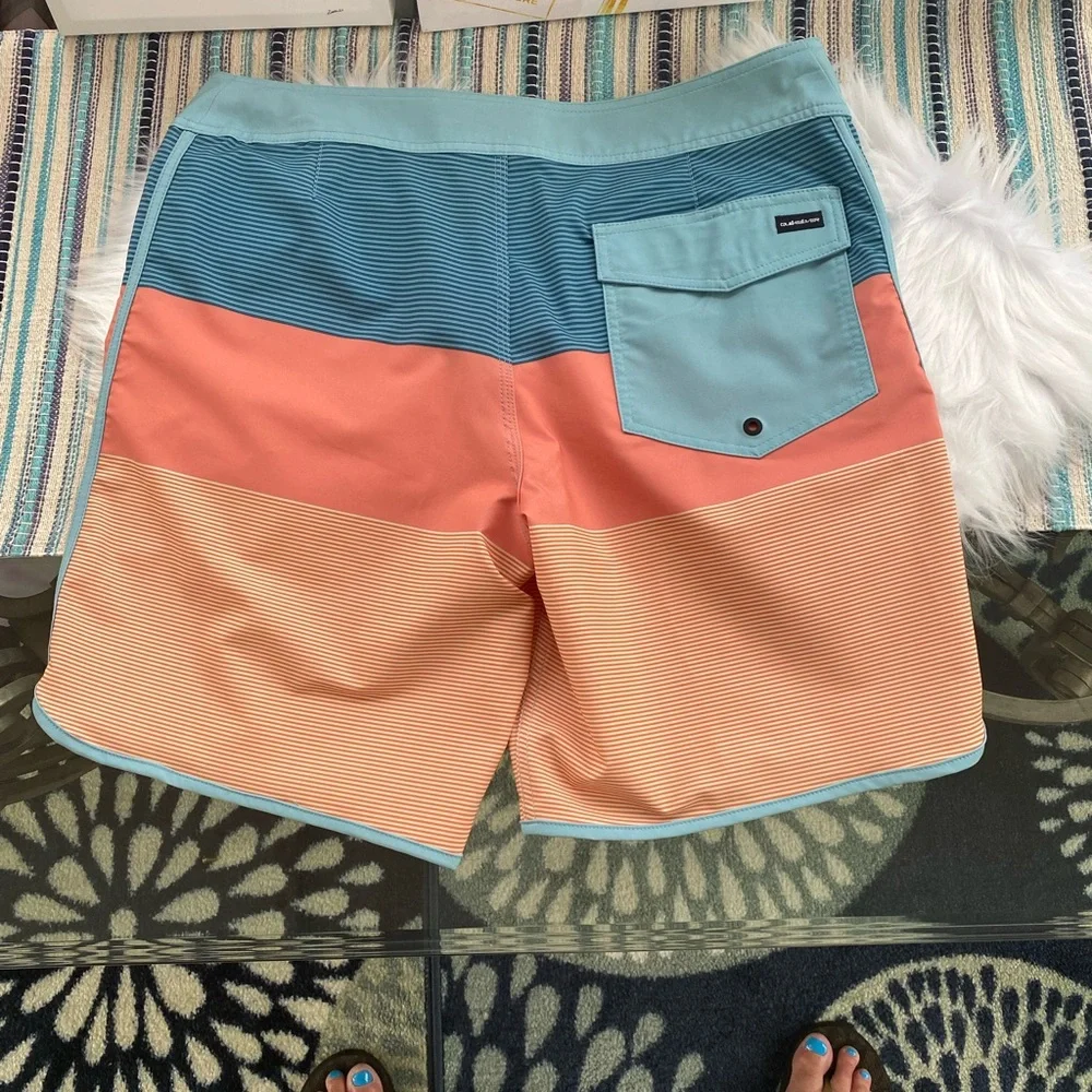 Nwt Quiksilver Blue and Orange Board Shorts Swim